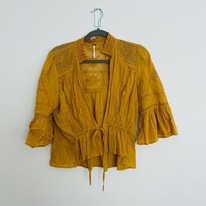 FP Lace Tie Front Blouse